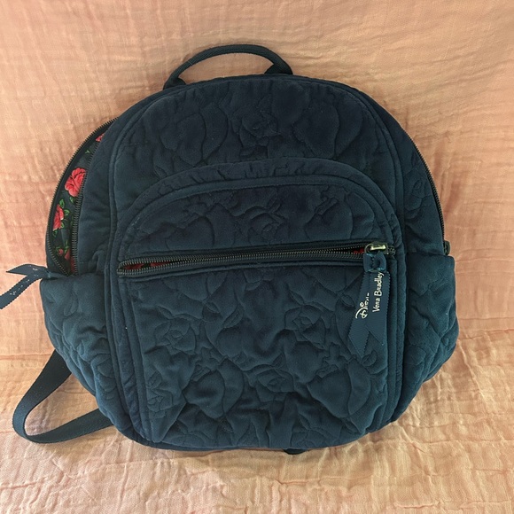 Vera Bradley Disney Blue Beauty and the Beast Quilted Backpack - Picture 1 of 8